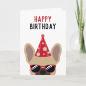 Fawn French Bulldog Happy Birthday Kaart (Voorkant)