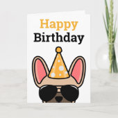 Fawn French Bulldog Happy Birthday Kaart (Voorkant)