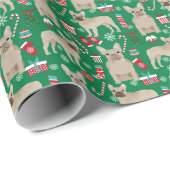 Fawn French Bulldog Kerstmis Cadeaupapier (Rol Hoek)