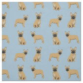 Fawn French Bulldog Light Blue Stof (Swatch)