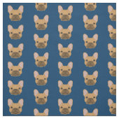 Fawn French Bulldogs Navy Blue Stof (Swatch)