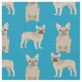 Fawn Frenchie Dog Blauwgroen Stof