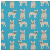 Fawn Frenchie Dog Blauwgroen Stof (Swatch)