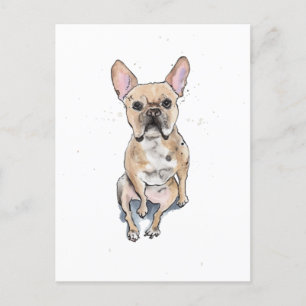Fawn Frenchie Franse bulldog grappige schattig wat Briefkaart