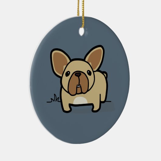Fawn Frenchie Keramisch Ornament (Rechts)