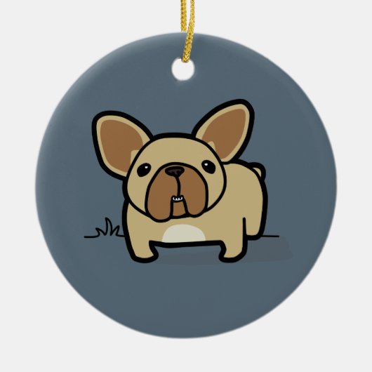 Fawn Frenchie Keramisch Ornament (Voorkant)