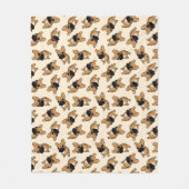 Fawn Frenchie Puppy Fleece Deken (Voorkant)
