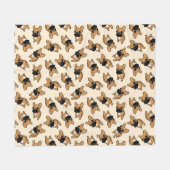 Fawn Frenchie Puppy Fleece Deken (Voorkant (Horizontaal))