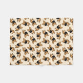 Fawn Frenchie Puppy Fleece Deken (Voorkant (Horizontaal))
