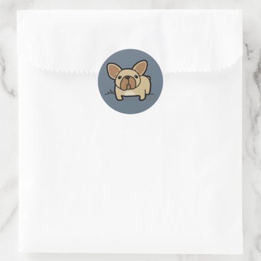 Fawn Frenchie Ronde Sticker (Tas)