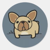 Fawn Frenchie Ronde Sticker (Voorkant)