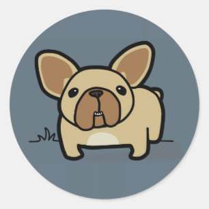 Fawn Frenchie Ronde Sticker