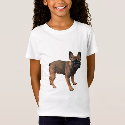 Fawn gekleurde Franse bulldog puppy T-shirt (Voorkant)