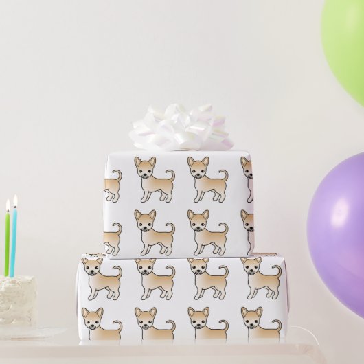 Fawn Gladharige Chihuahua Mooie Hond Patroon Cadeaupapier (Feestgeschenken)