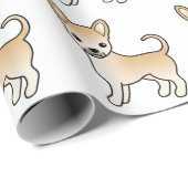 Fawn Gladharige Chihuahua Mooie Hond Patroon Cadeaupapier (Rol Hoek)