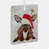 FAWN & GOLDEN BIRD CHRISTMAS METALEN ORNAMENT (Voorkant Rechts)
