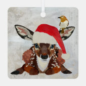 FAWN & GOLDEN BIRD CHRISTMAS METALEN ORNAMENT (Achterkant)