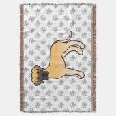 Fawn Great Dane Cute Cartoon Dog Deken (Voorkant Verticaal)