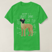 Fawn Great Dane Dog Anatomy T-shirt (Design voorkant)