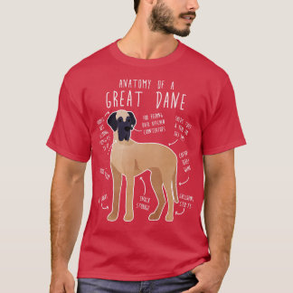 Fawn Great Dane Dog Anatomy T-shirt