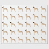Fawn Great Dane Hondenras Illustration Silhouette Cadeaupapier (Vlak)