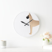 Fawn Great Dane Hondenras Illustration Silhouette Grote Klok (Huis)