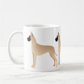 Fawn Great Dane Hondenras Illustration Silhouette Koffiemok (Links)