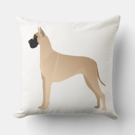 Fawn Great Dane Hondenras Illustration Silhouette Kussen