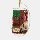 Fawn Great Dane Kerstmis Keramisch Ornament (Links)