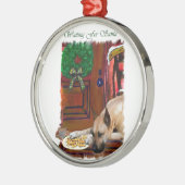 Fawn Great Dane Kerstmis Metalen Ornament (Links)
