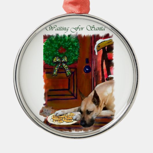 Fawn Great Dane Kerstmis Metalen Ornament (Voorkant)