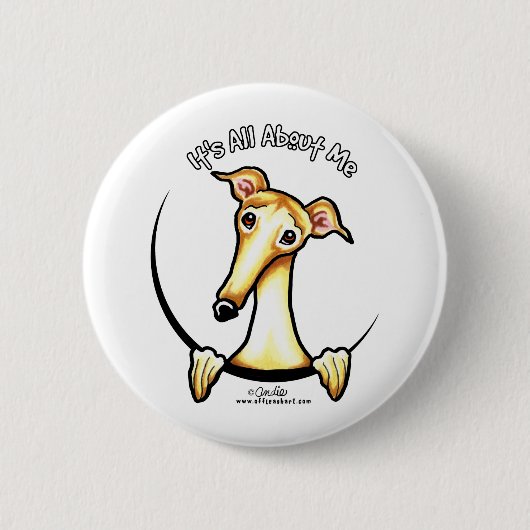 Fawn Greyhound IAAM Ronde Button 5,7 Cm (Voorkant)