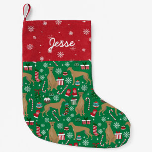 Fawn Greyhound kerst aangepaste naam Kleine Kerstsok