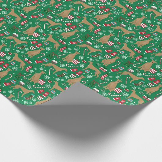 Fawn Greyhound kersthond Cadeaupapier (Hoek)