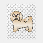 Fawn Havanese Cute Cartoon Dog Illustratie Fleece Deken (Voorkant)