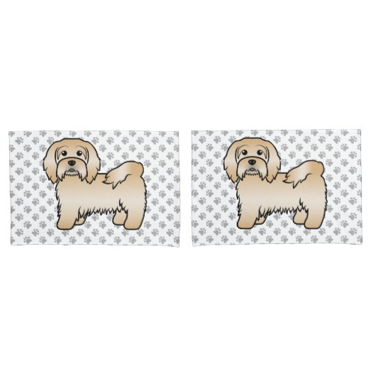 Fawn Havanese Cute Cartoon Dog Illustratie Kussensloop (Voorkant-Set)
