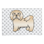 Fawn Havanese Cute Cartoon Dog Illustratie Kussensloop (Voorkant-Rechts)