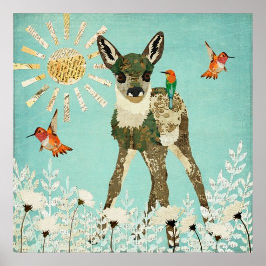 Fawn & Hummingbird Poster (Voorkant)