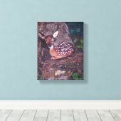 Fawn in Forest Canvas Afdruk (Insitu (Houten vloer))