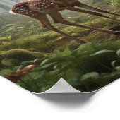 Fawn in het bos poster (Hoek)