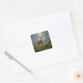 Fawn in het bos vierkante sticker (Envelop)