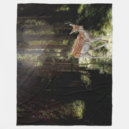 FAWN in het DIEPE BOS Fleece Deken (Voorkant)