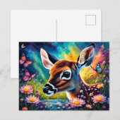 Fawn in weidevijver briefkaart (Voorkant / Achterkant)