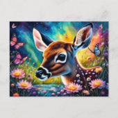 Fawn in weidevijver briefkaart (Voorkant)