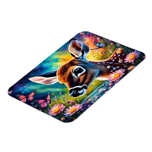 Fawn in weidevijver magneet (Linkerzijde)