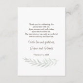 Fawn in Winter Baby shower Dank je Informatiekaartje (Achterkant)