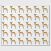 Fawn Italiaans Greyhound Cute Cartoon Dog Pattern Cadeaupapier (Vlak)