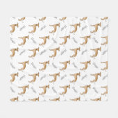 Fawn Italiaans Greyhound Dog Pattern and Pet's Nam Fleece Deken (Voorkant (Horizontaal))