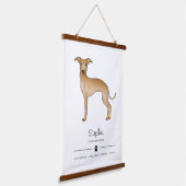 Fawn Italiaans Greyhound met een paw en aangepaste Hangend Wandkleed (Gebogen)