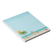 Fawn Italiaanse Greyhound bij tropische zomervakan Notitieblok (Schuin)